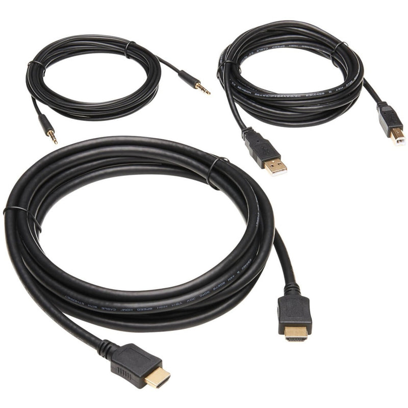 Three 10-foot cables including HDMI, USB, and audio connections arranged together