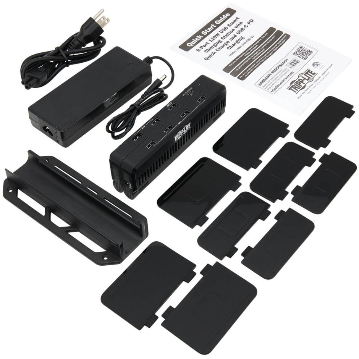 Complete package contents of Tripp Lite charging station including accessories-alternate-image8