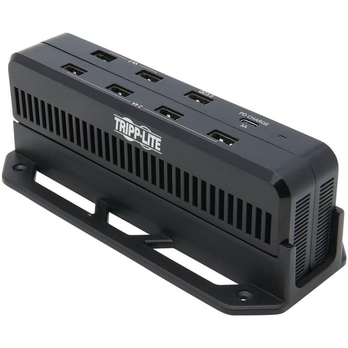 Front view of Tripp Lite USB charging station showing 8 USB ports and ventilation design-alternate-image1