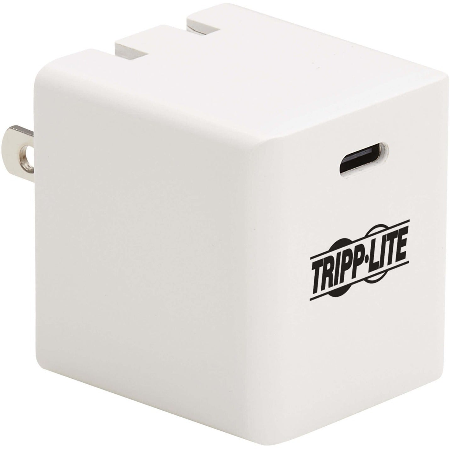 Front view of Tripp Lite 40W USB-C wall charger showing USB-C port and brand logo-alternate-image1