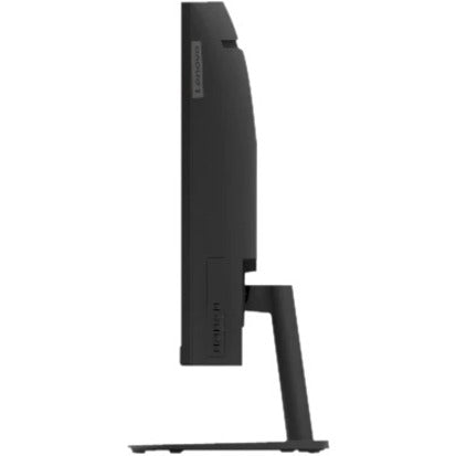 Profile view of Lenovo C32qc-20 monitor emphasizing stand design and tilt mechanism