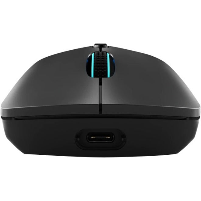 Back view of Lenovo Legion M600 gaming mouse showing USB-C charging port