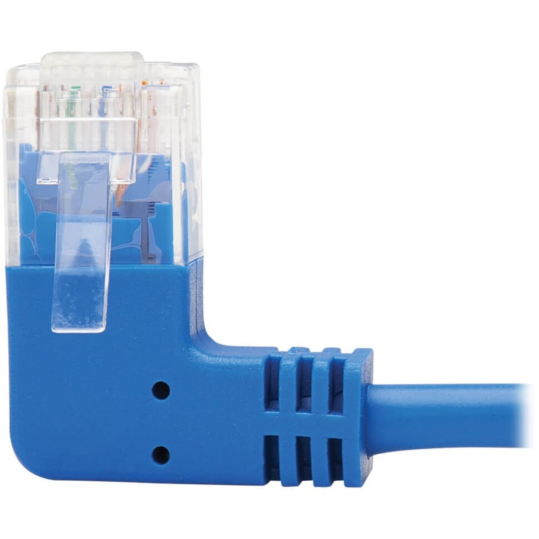 Tripp Lite N204-S01-BL-LA Cat.6 UTP Patch Network Cable 1 ft Molded Left-angled Connector 90° Angled Connector Blue