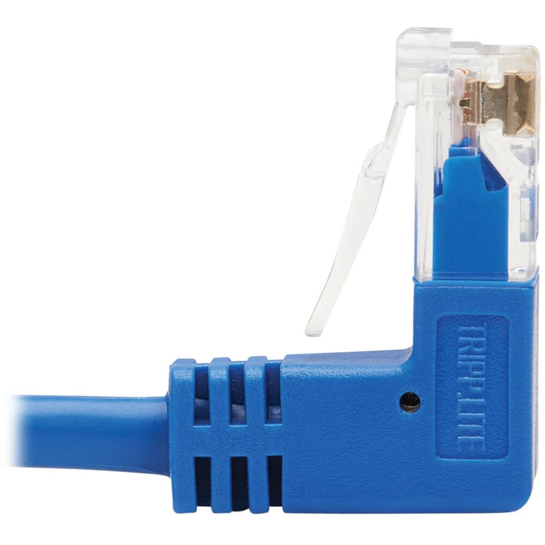 Tripp Lite N204-S01-BL-UD Cat.6 UTP Patch Network Cable, 1 ft, Molded, Down-angled Connector, 90° Angled Connector, Up-angled Connector, Bend Resistant, Stress Resistant