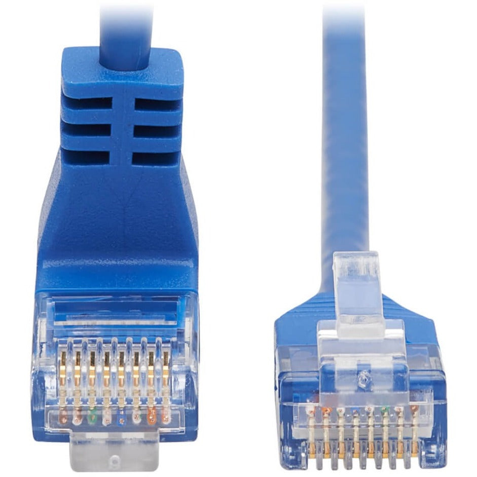 Tripp Lite N204-S01-BL-UP Cat.6 UTP Patch Network Cable, 1 ft, Molded, Stranded, Right-angled Connector, 90° Angled Connector, Up-angled Connector, Bend Resistant, Stress Resistant