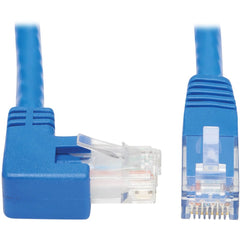 Tripp Lite N204-015-BL-RA Rechte-hoek Cat6 Ethernetkabel - 15 ft. M/M Blauw Gestrand Gevormd 90° Gehoekte Connector Verguld