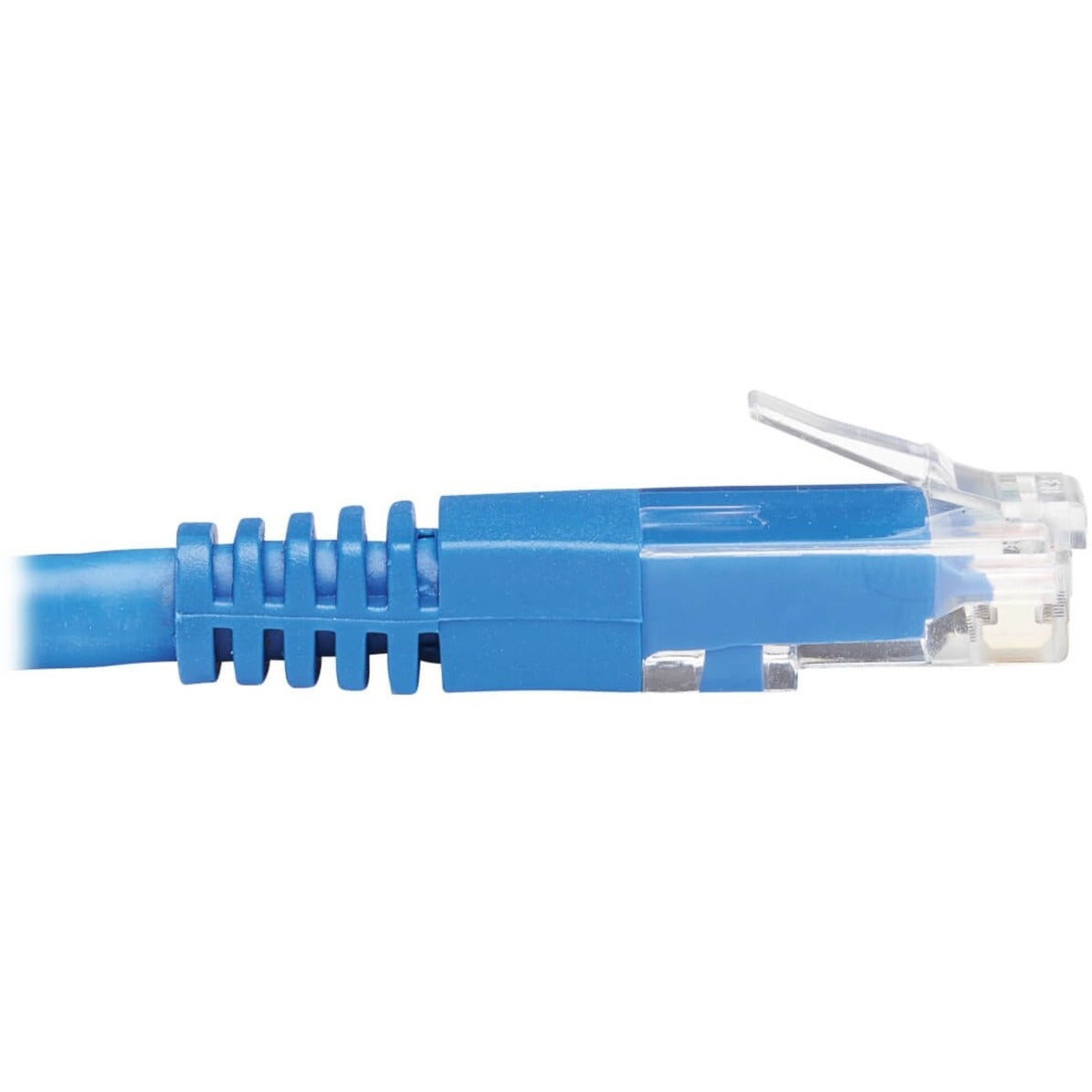 Tripp Lite N204-015-BL-RA Right-Angle Cat6 Ethernet Cable - 15 ft., M/M, Blue, Stranded, Molded, 90° Angled Connector, Gold Plated