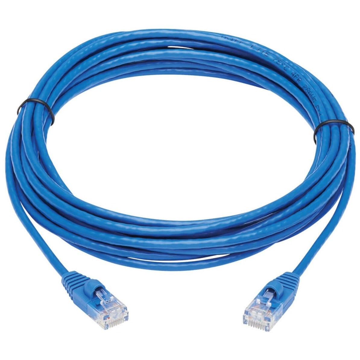 Tripp Lite N261-S15-BL Cat6a 10G Snagless Molded Slim UTP Network Patch Cable (M/M) Blue 15 ft.   트립 라이트 N261-S15-BL Cat6a 10G 스내글레스 몰디드 슬림 UTP 네트워크 패치 케이블 (M/M) 파란색 15 ft.