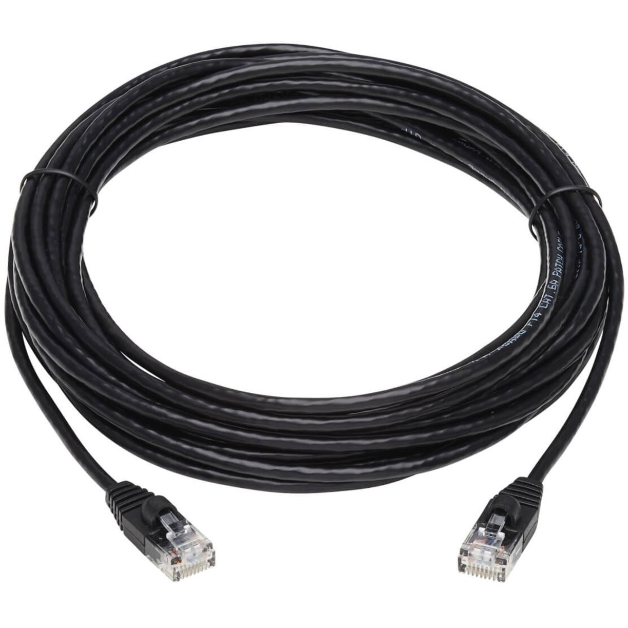 Tripp Lite N261-S20-BK Cat6a 10G Snagless Molded Slim UTP Network Patch Cable (M/M), Black, 20 ft.