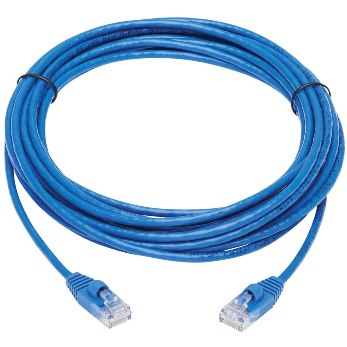 كابل باتش شبكة مزدوج (M/M) Cat6a 10G رفيع مزود بمطاط مقاوم للتشابك من تري بليت N261-S20-BL، أزرق، بطول 20 قدم.