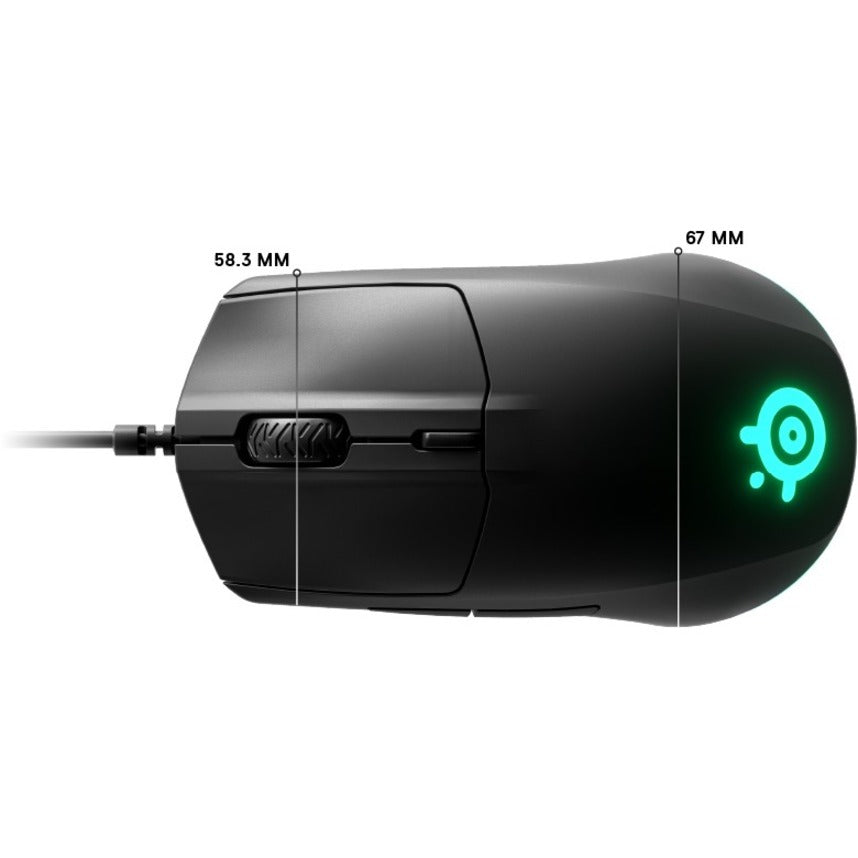 SteelSeries 62513 Rival 3 Wired Gaming Mouse, Ergonomic Fit, 8500 dpi, 6 Buttons, USB