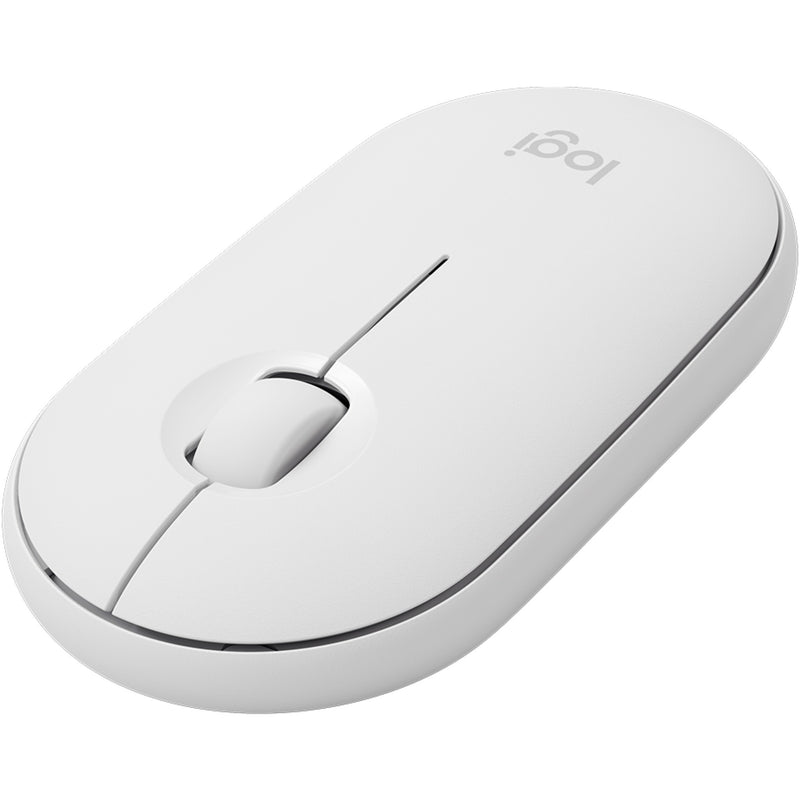 Close-up of Logitech MK470 wireless mouse showing sleek design