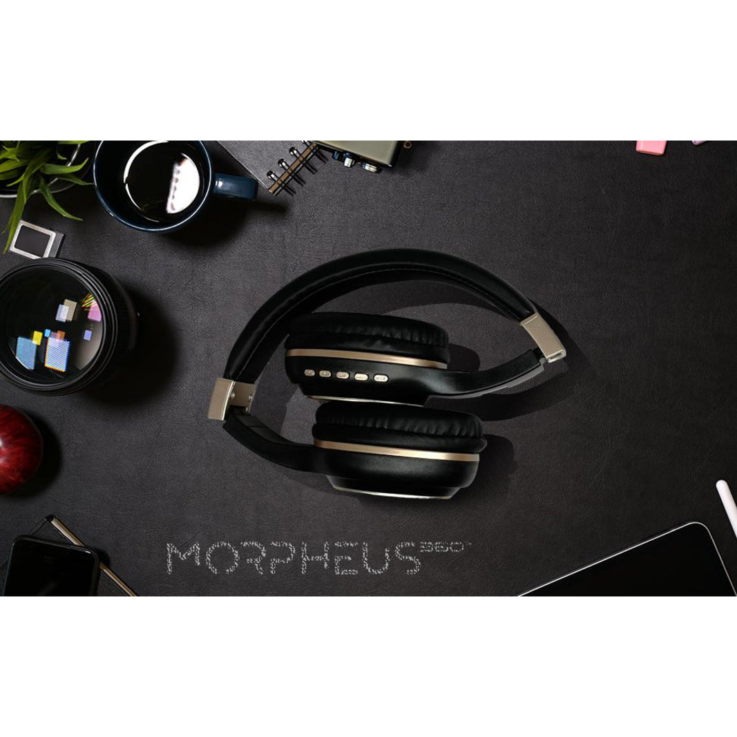 مورفيوس ٣٦٠ سماعات رأس لاسلكية بلوتوث ستيريو اتش بي ٥٥٠٠ جي، أسود/ذهبي، مدمجة بميكروفون اسم الماركة: Morpheus