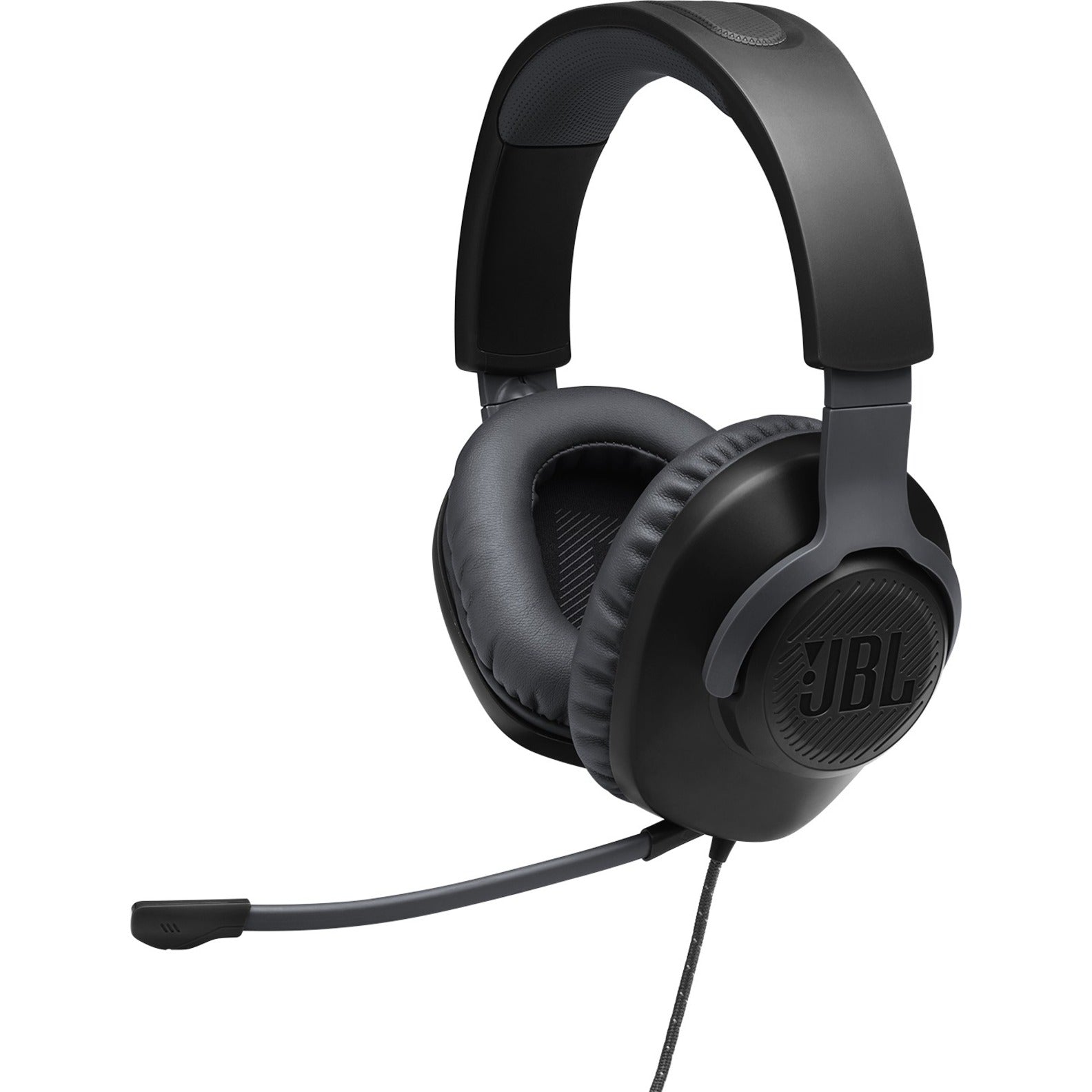 JBL JBLQUANTUM100BLKAM Quantum 100 Wired Over-Ear Gaming Headset with a Detachable Mic, Surround Sound for PC, PS4, Xbox One, Nintendo Switch, and Mobile Devices