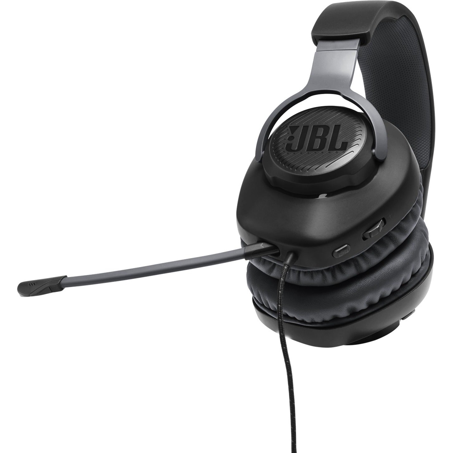 JBL JBLQUANTUM100BLKAM Quantum 100 Wired Over-Ear Gaming Headset with a Detachable Mic, Surround Sound for PC, PS4, Xbox One, Nintendo Switch, and Mobile Devices