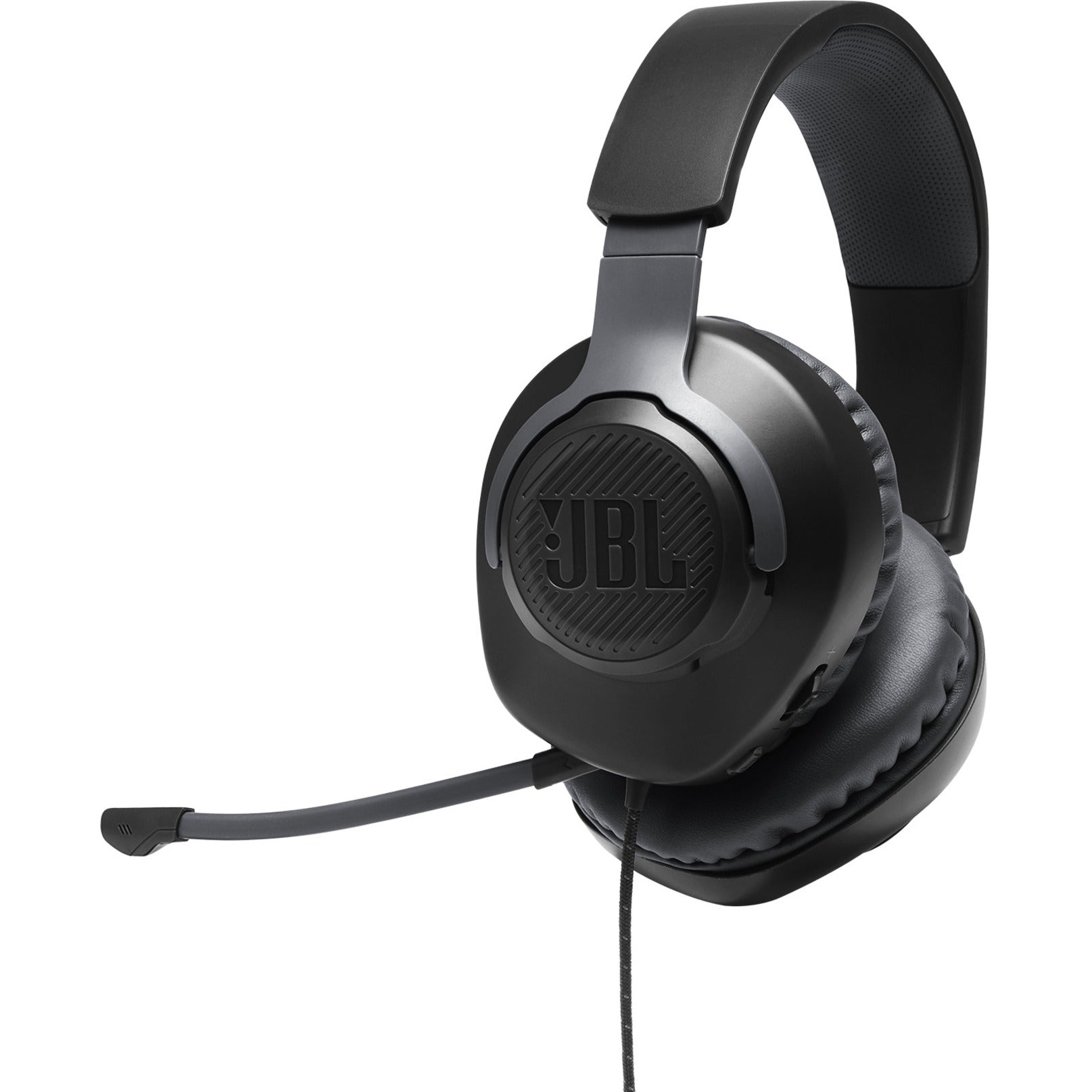 JBL JBLQUANTUM100BLKAM Quantum 100 Wired Over-Ear Gaming Headset with a Detachable Mic, Surround Sound for PC, PS4, Xbox One, Nintendo Switch, and Mobile Devices