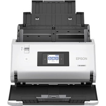 Front view of Epson DS-32000 scanner showing touchscreen interface and document feeder-alternate-image2