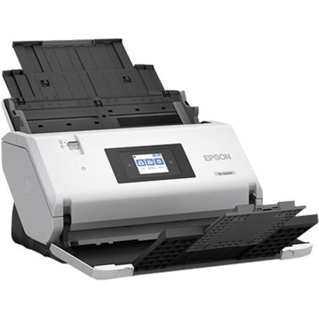 Side view of Epson DS-32000 with open paper path showing document feeding mechanism-alternate-image3