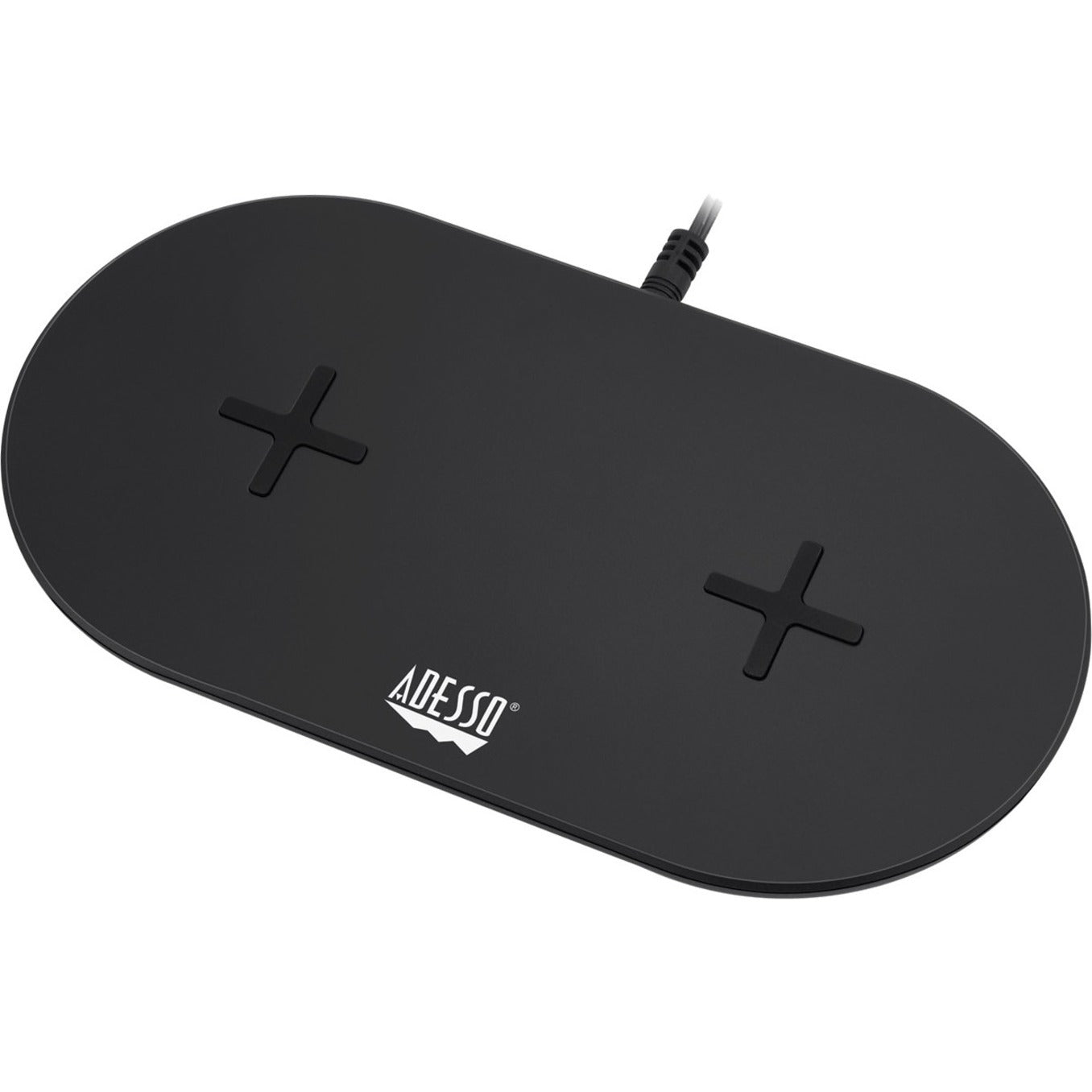 Adesso AUH-1040 15W Max Qi-Certified Dual 2-Coil Wireless Fast Charging Pad, Overcharge Protection