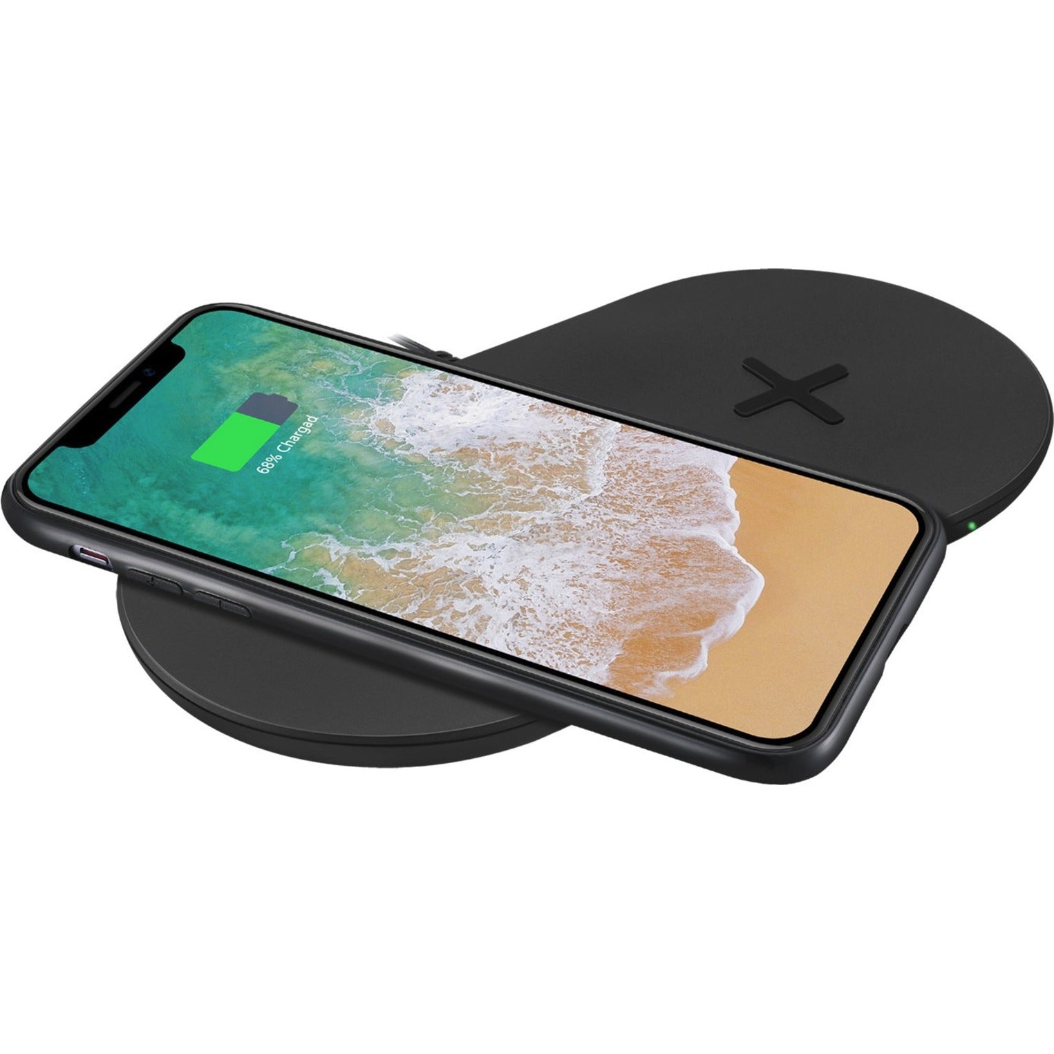 Adesso AUH-1040 15W Max Qi-Certified Dual 2-Coil Wireless Fast Charging Pad, Overcharge Protection