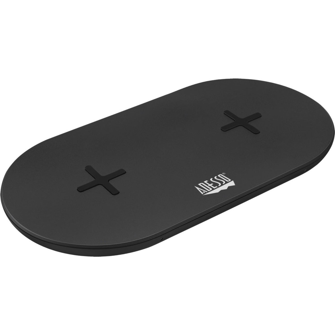 Adesso AUH-1040 15W Max Qi-Certified Dual 2-Coil Wireless Fast Charging Pad, Overcharge Protection