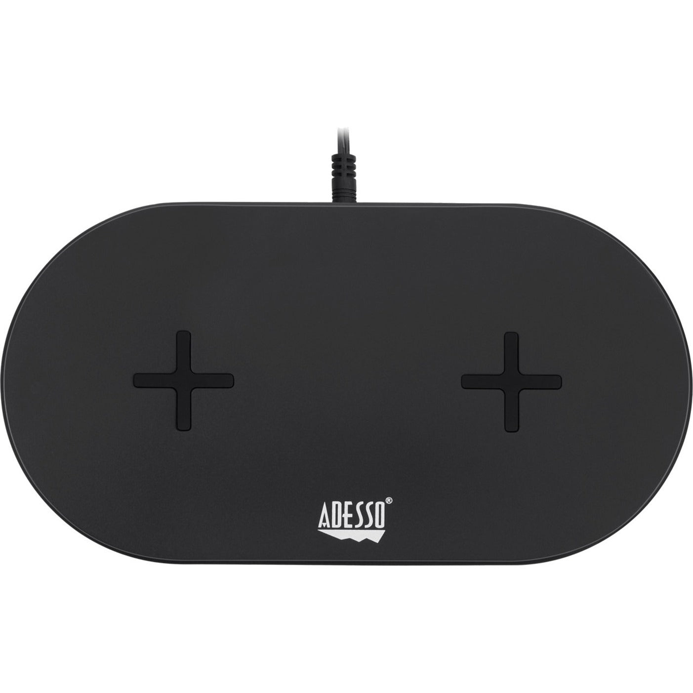 Adesso AUH-1040 15W Max Qi-Certified Dual 2-Coil Wireless Fast Charging Pad, Overcharge Protection