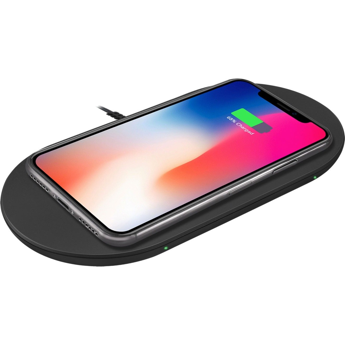 Adesso AUH-1040 15W Max Qi-Certified Dual 2-Coil Wireless Fast Charging Pad, Overcharge Protection