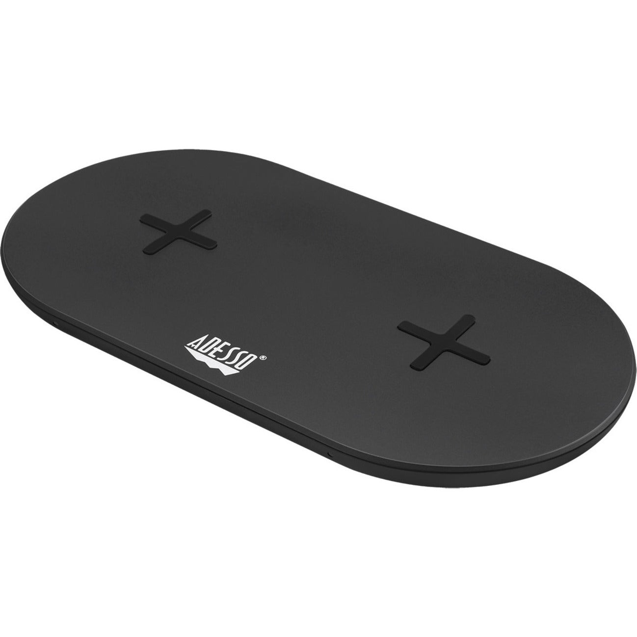 Adesso AUH-1040 15W Max Qi-Certified Dual 2-Coil Wireless Fast Charging Pad, Overcharge Protection