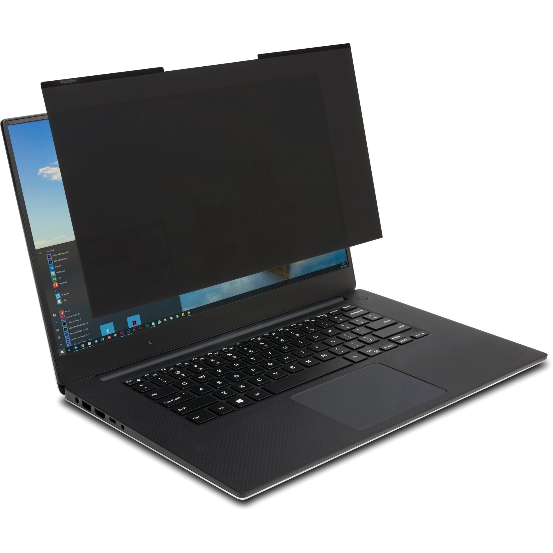 Profile view of laptop showing thin privacy screen allowing full closure-alternate-image4