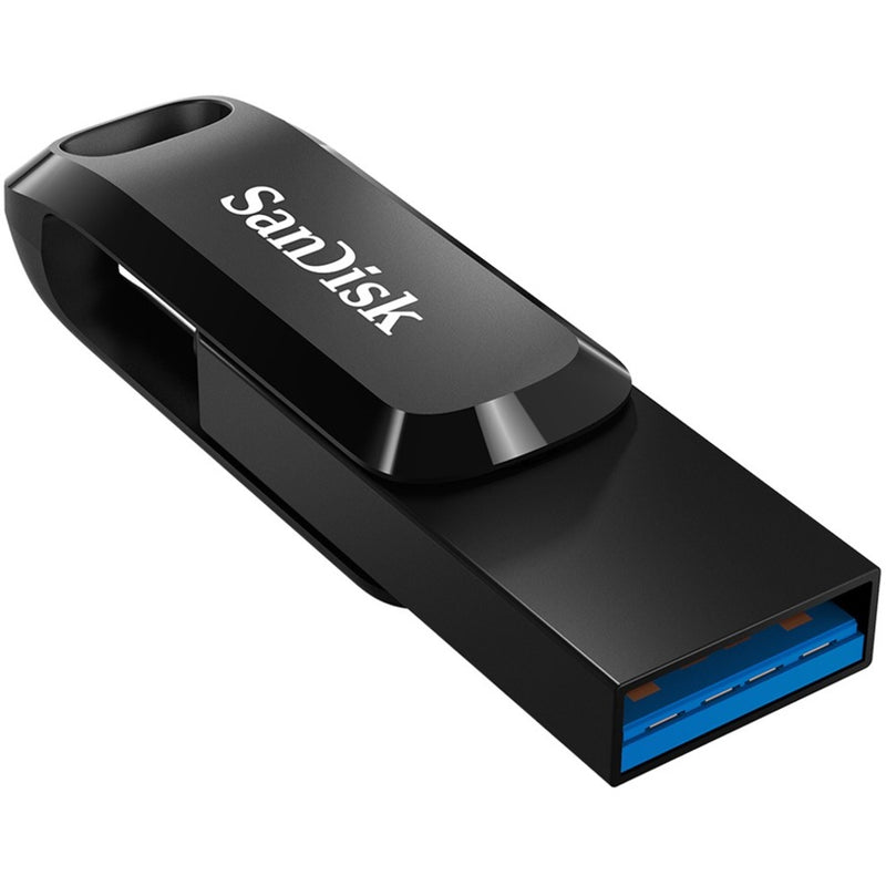 SanDisk Ultra Dual Drive Go showing USB 3.0 port with blue indicator