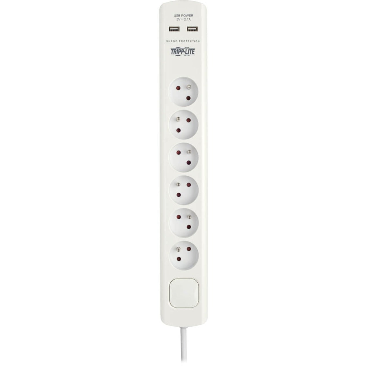 Tripp Lite TLP6F18USB 6-Outlet Surge Suppressor/Protector French USB Charging 250 J  Tripp Lite TLP6F18USB 6-Stopcontact Overspanningsbeveiliging/Beschermer Franse USB Opladen 250 J