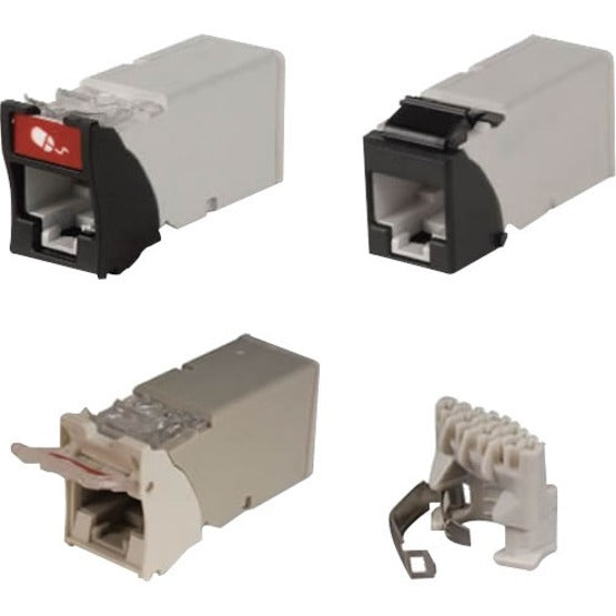 Multiple views of Z-MAX 6A UTP outlet configurations and termination components-alternate-image2