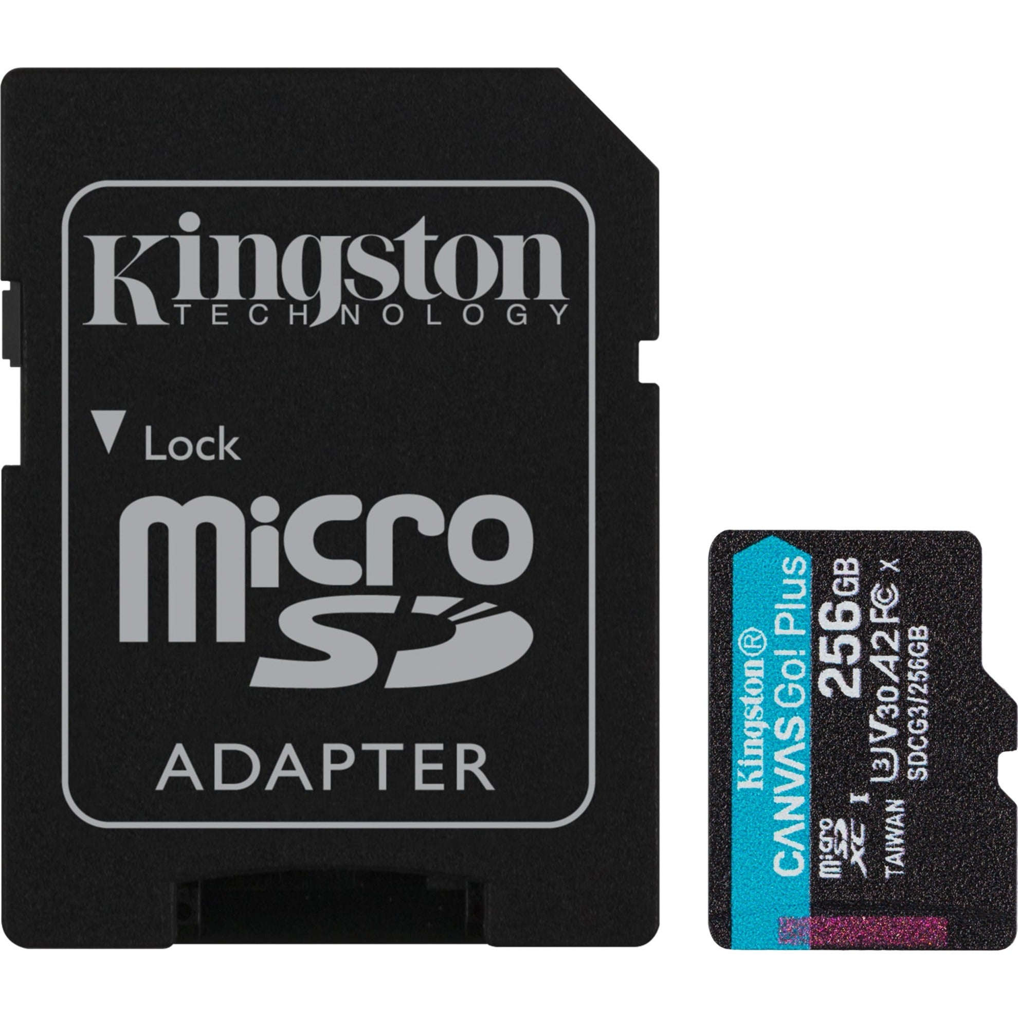 金士顿 SDCG3/256GB 画布 Go! Plus 微型SD 存储卡，256GB，170MB/s 读取速度，UHS-I (U3) 金士顿品牌 金士顿