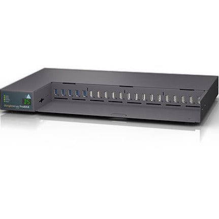 Close-up view of SEH dongleserver ProMAX USB port array