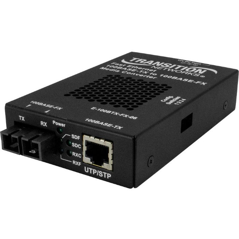 Transition Networks E-100BTX-FX-06(SC)-NA Stand-alone Fast Ethernet Media Converter 100Base-TX to 100Base-FX, Multi-mode, 1.24 Mile Reach