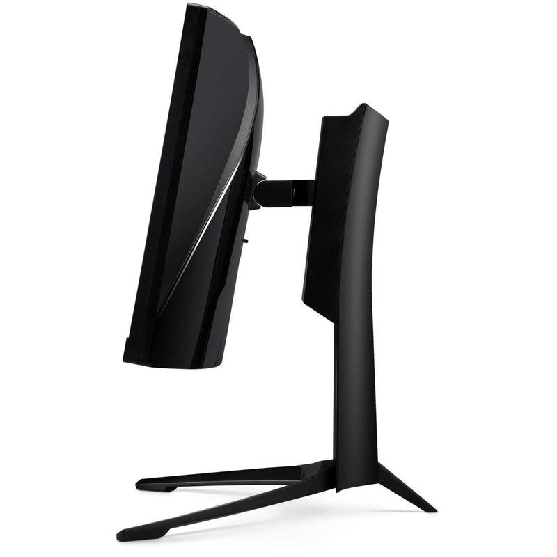 Side profile of curved gaming monitor showing curvature