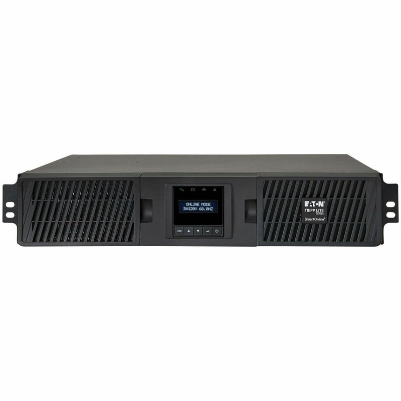 Side angle view of Tripp Lite SmartOnline 750VA UPS in 2U rack-mount format