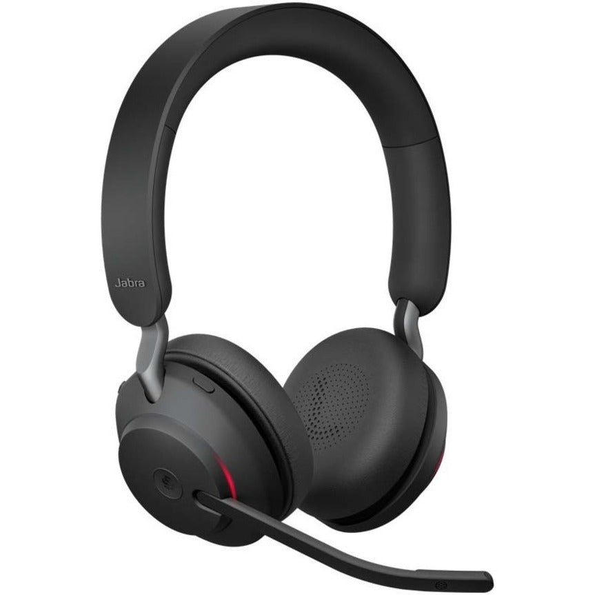 Side view of Jabra Evolve2 65 wireless headset in black with boom microphone-alternate-image1