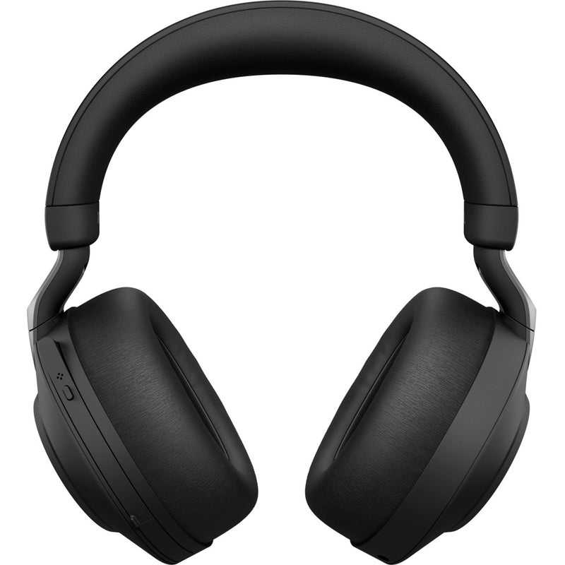 Front view of Jabra Evolve2 85 headset displaying its symmetrical design and premium build quality