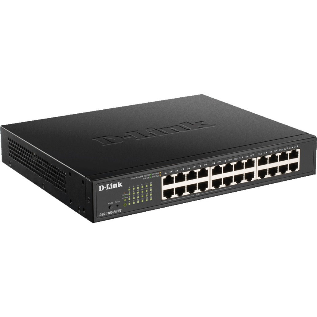 D-Link DGS-1100-24PV2 Interruptor Ethernet 24 puertos Gigabit Ethernet PoE Interruptor de red