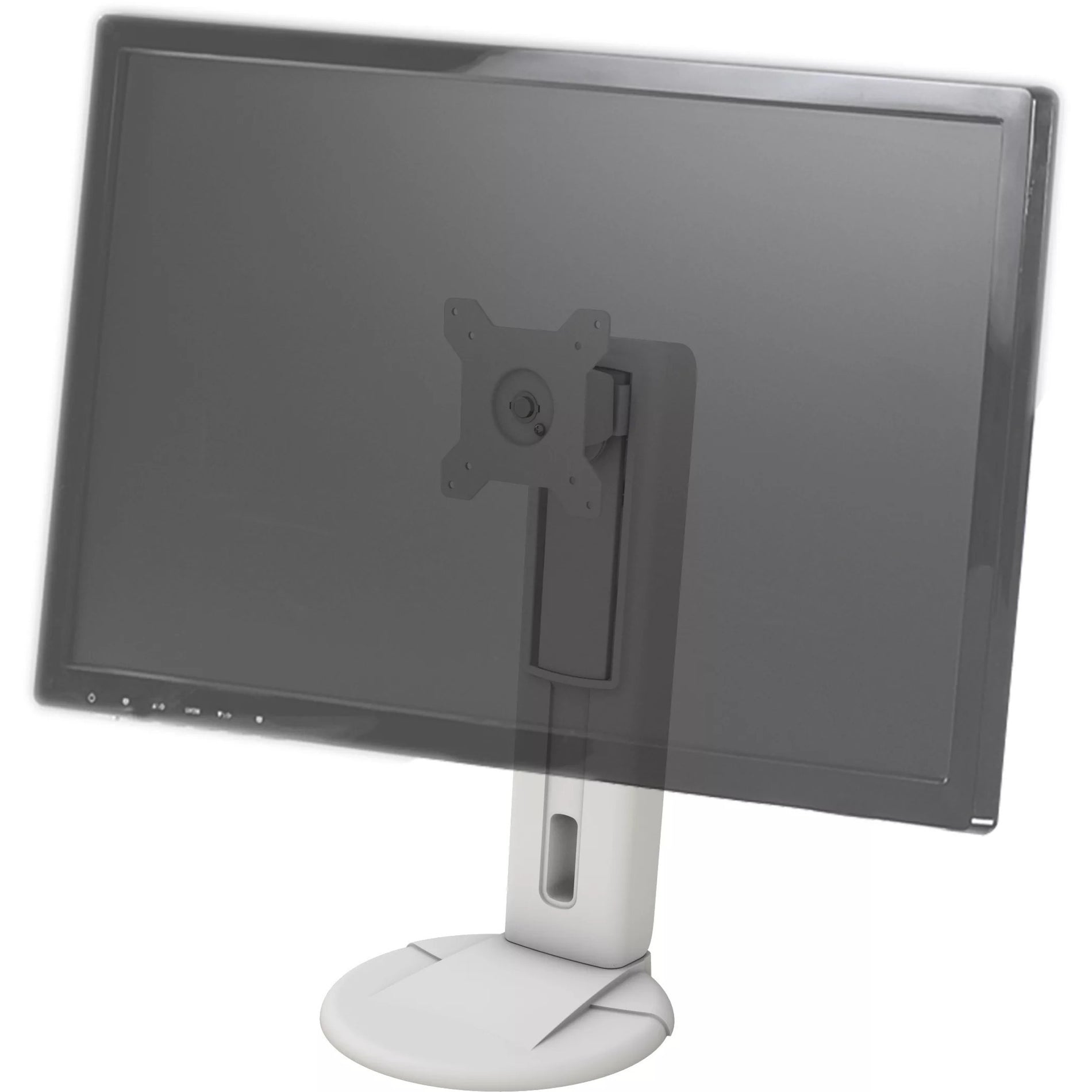 Amer Mounts AMR1S-W Single Monitor Stand With VESA Support, Adjustable, White