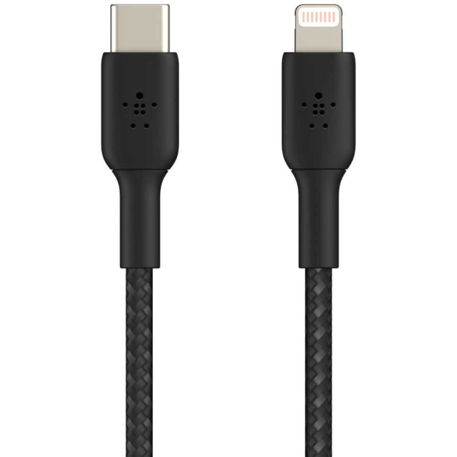 Belkin CAA004BT1MBK Lightning/USB-C Data Transfer Cable, 3.28 ft, MFI Certified, Black