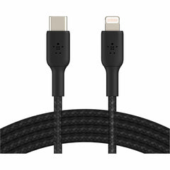 百悦 CAA004BT2MBK 闪电/USB-C 数据传输线，6.56 英尺，MFI 认证，黑色 百悦