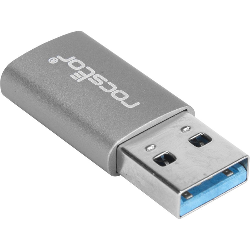 Rocstor Premium USB 3.0 adapter in space gray aluminum finish with USB Type-A connector visible