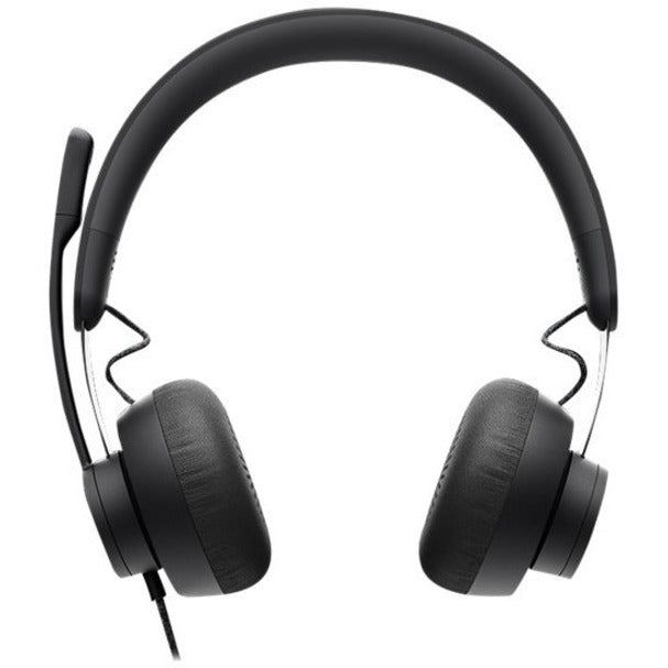 Front view of Logitech Zone headset showing full design and ear cup layout