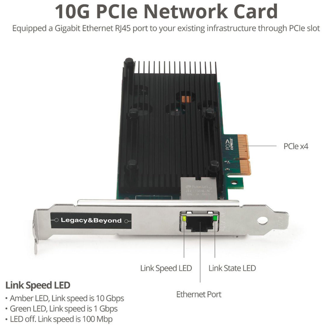 SIIG LB-GE0211-S1 Single Port 10G Ethernet Network PCI Express 10Gigabit Ethernet Card  SIIG LB-GE0211-S1 Carte Ethernet réseau 10G PCI Express à un port Carte Ethernet 10 Gigabits