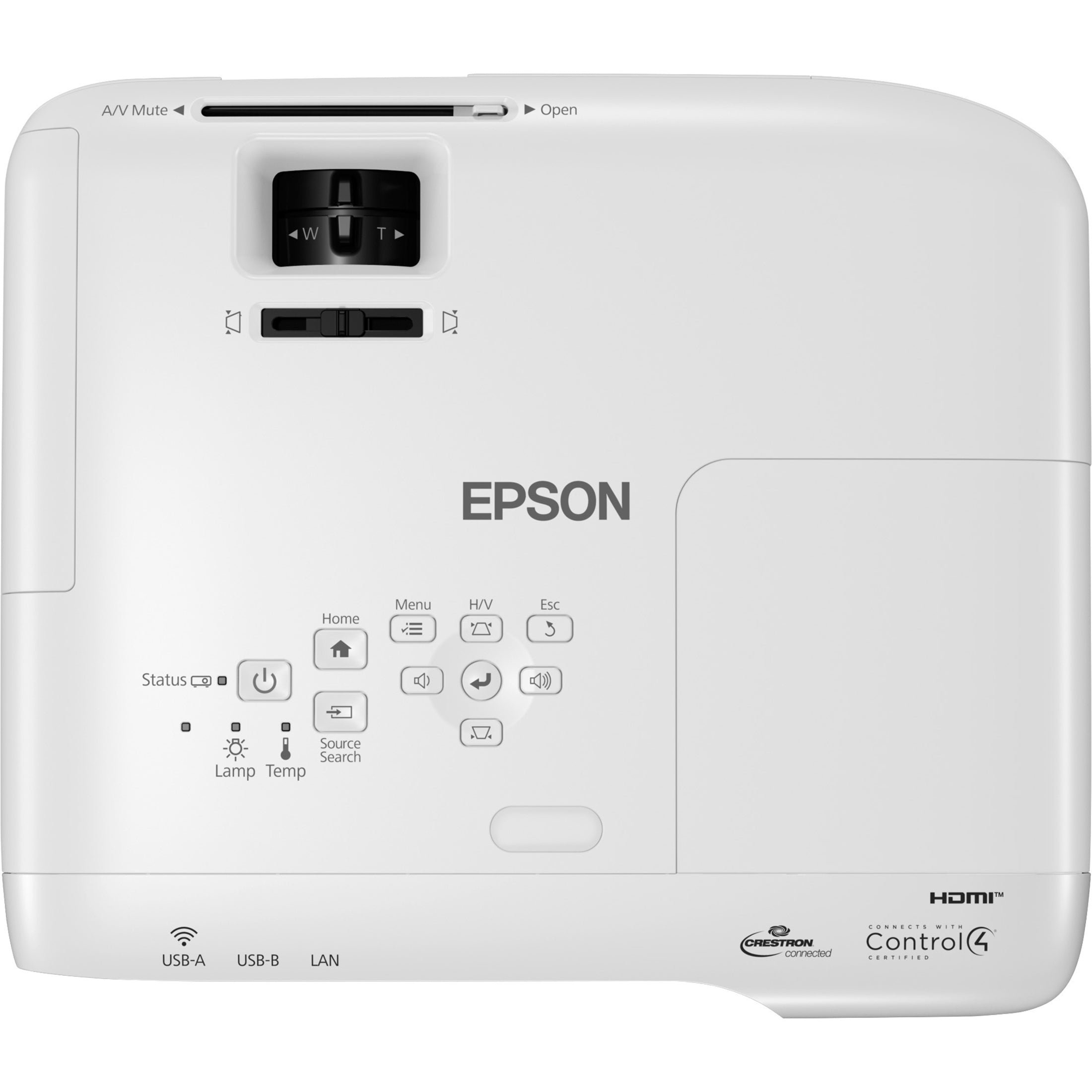 爱普生（Epson）V11HA03020 PowerLite 118 3LCD XGA 教室投影仪，双HDMI，3800 流明，4:3 宽高比