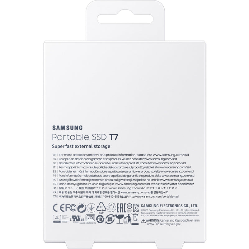 Samsung T7 warranty information and certification details