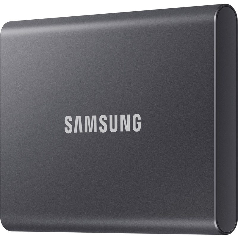 Profile view of Samsung T7 SSD showing slim design