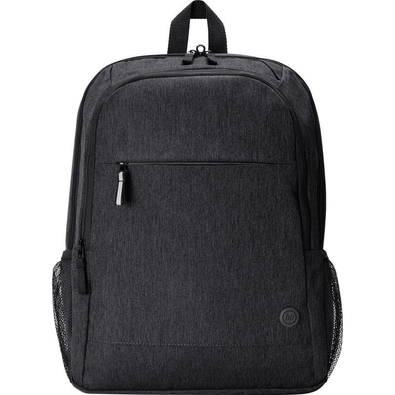 Direct front view of HP Prelude Pro backpack highlighting ergonomic design features